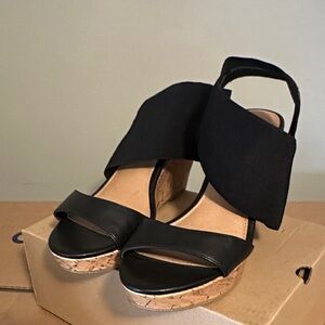 American Eagle Black Wedge Sandals